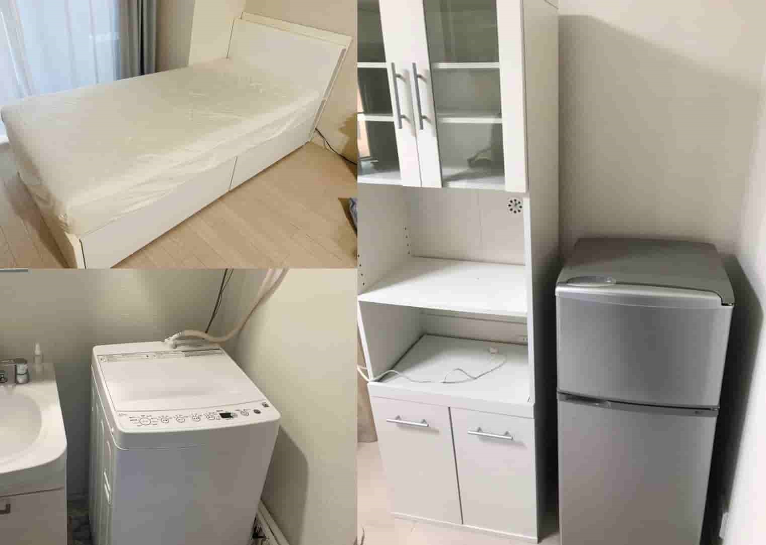 名古屋市西区Y様の食器棚とベッドや冷倉庫と洗濯機の回収画像